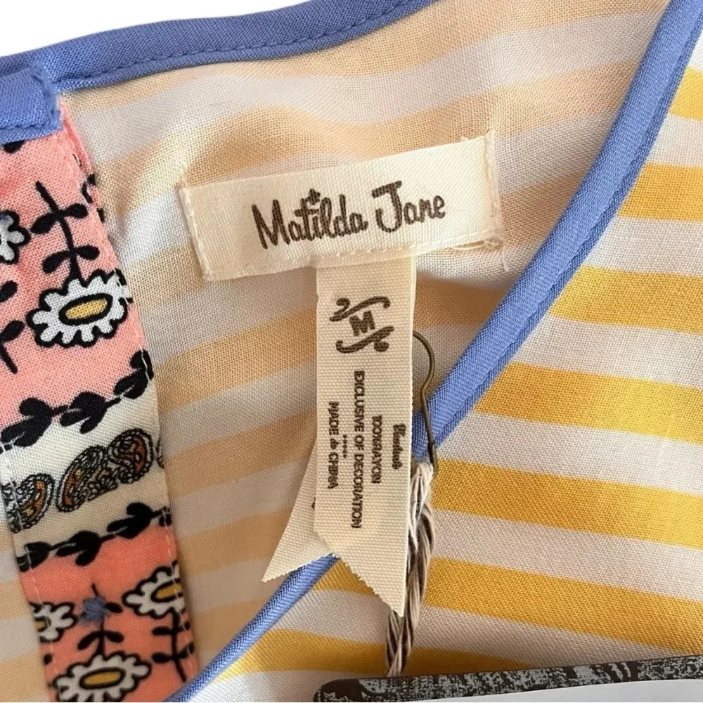 MATILDA JANE On My Mind Women's Short Sleeve Loose Fit Striped Top Medium | NWT - Picture 5 of 7